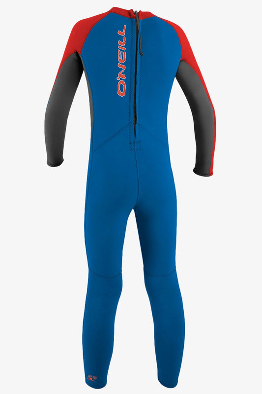 O'Neill Toddler Reactor II 2mm Back Zip Full Suit Ocean/Graphite/Red