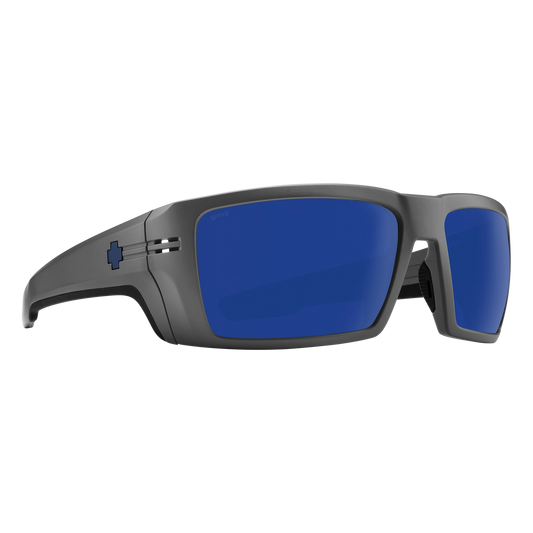Spy Rebar ANSI Matte Gunmetal / Happy Grey Green Dark Blue Spectra Mirror Polarised Lenses