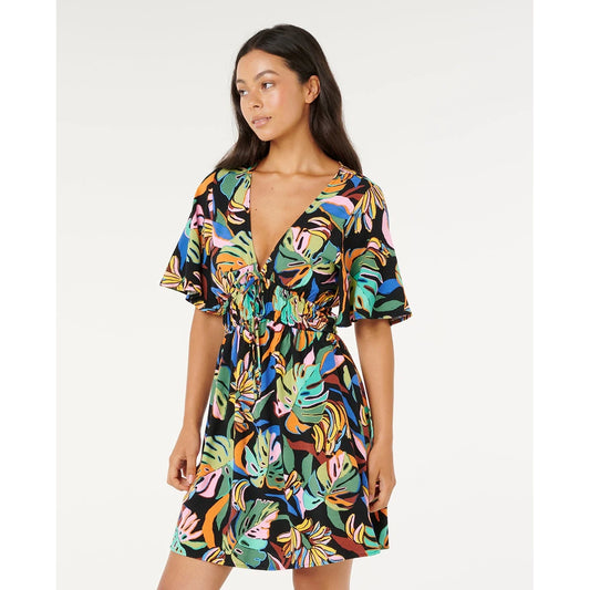 Ripcurl Sunset Luau Short Sleeve Mini Dress