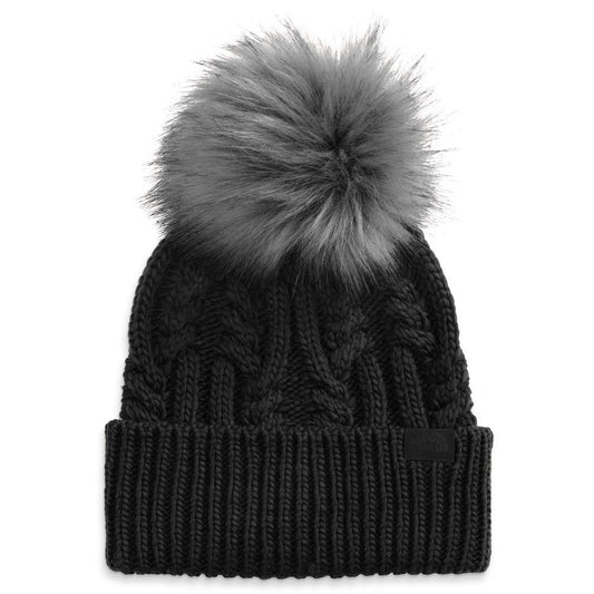 THE NORTH FACE WOMENS OH MEGA FUR POM BEANIE WINTER HAT black