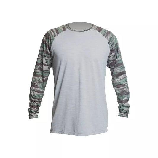 Anetik Remix Raglan Tech Long Sleeve Shirt Camo Small Mens Shirts – Image 1