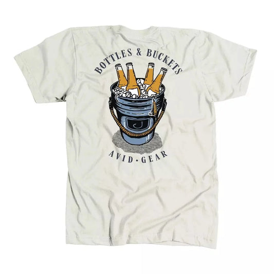 AVID Bottles & Buckets Short Sleeve Tee Bone Small Mens Shirts – Image 1