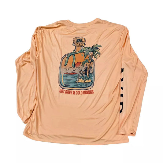 AVID Hot Days Long Sleeve AVIDry 50+ UPF Top Sunset Medium Mens Shirts – Image 1