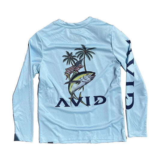 Avid Kid's American Dream Short Sleeve Tee Ice Blue Medium Mens Shirts – Image 1