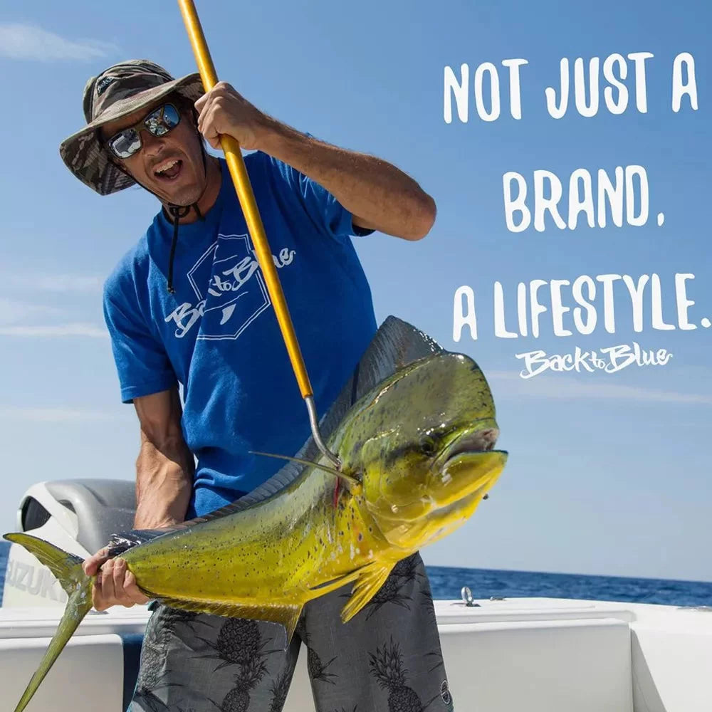 Back to Blue Fins Tee Shirt Blue Large Mens Shirts – Image 2