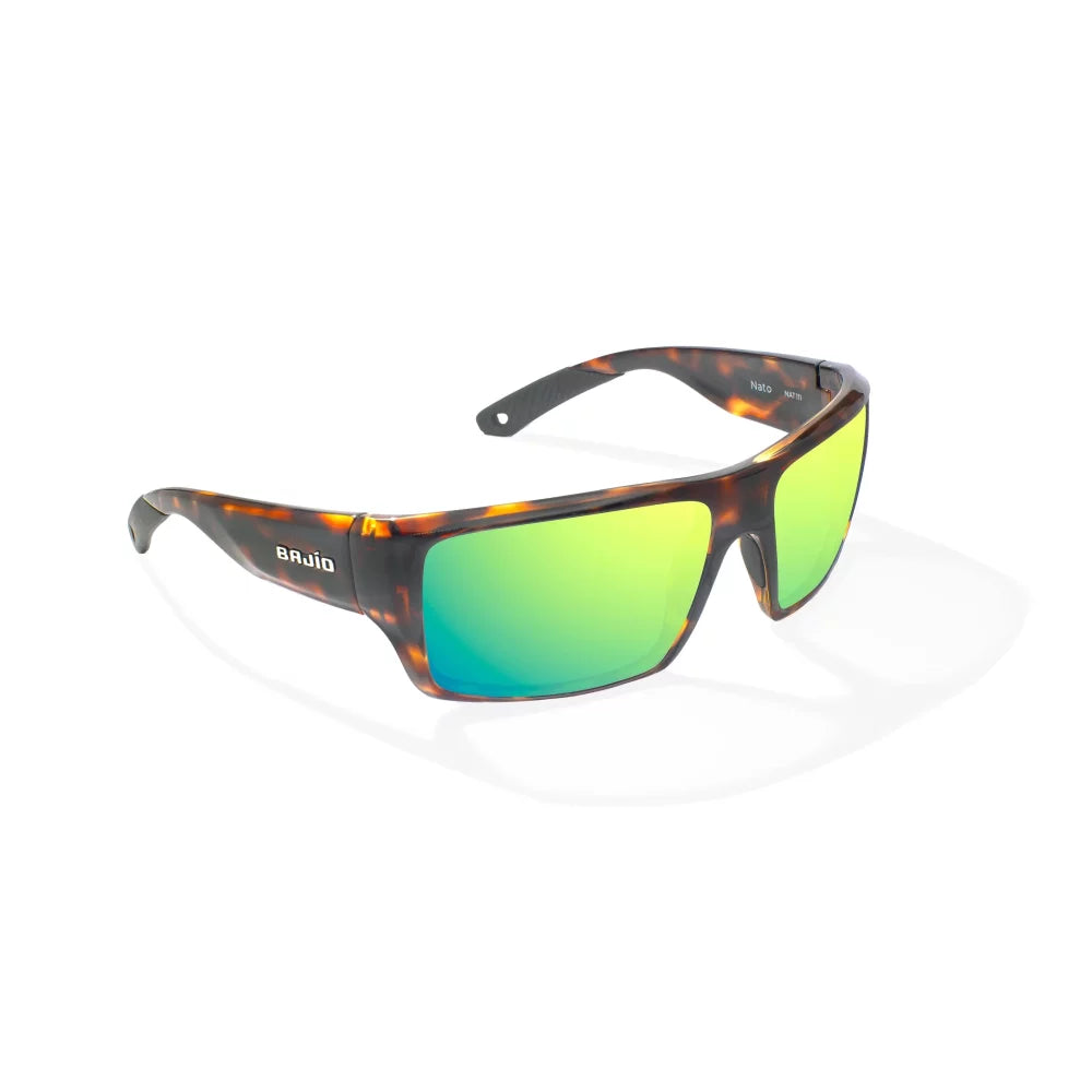 Bajio Nato Sunglasses - Dark Tortoise Frame/Green Glass Lens Mens Sunglasses – Image 1