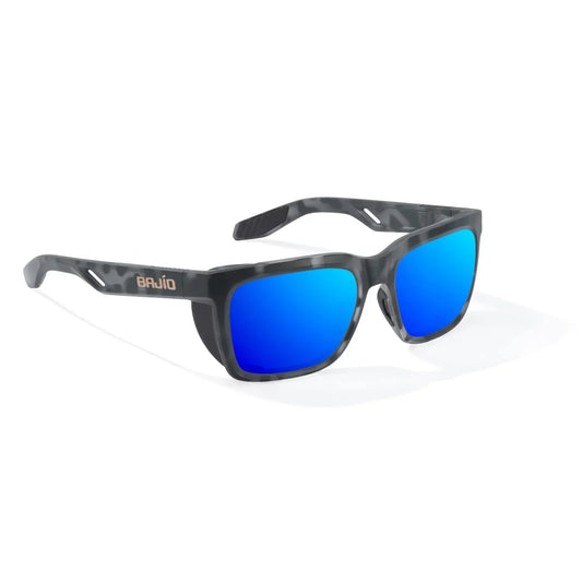 Bajio Palehorse Black Tort Matte Blue Mirror Glass Lenses Mens Sunglasses – Image 1