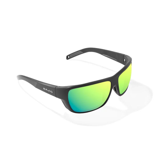 Bajio Rigolets black matte green mirror glass Mens Sunglasses – Image 1