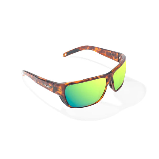 Bajio Rigolets Brown Tortoise Gloss Green Mirror Glass Lenses Mens Sunglasses – Image 1