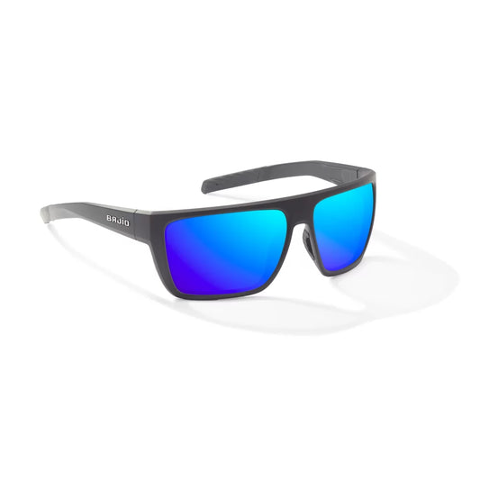 Bajio Zapata Black Matte Blue Mirror Glass Lenses Mens Sunglasses – Image 1