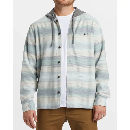 Billabong Baja Hooded Long Sleeve Flannel Shirt-Small Mens Sweaters – Image 1