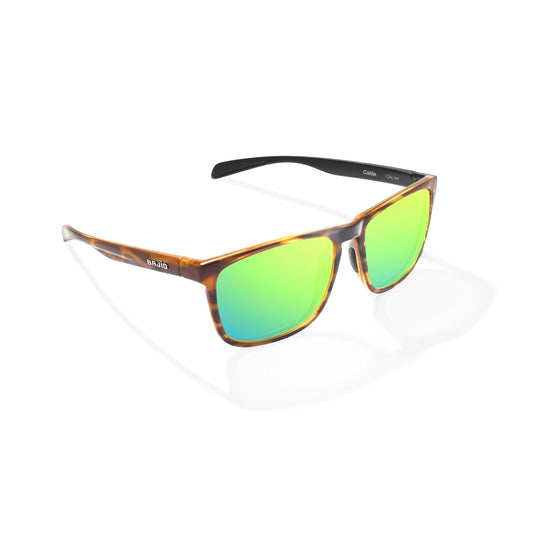 Bajio Calda Sunglasses - Brown Tortoise Gloss / Green Mirror Lens