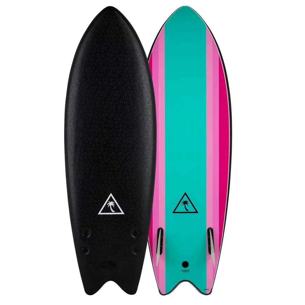 Catch Surf 5'6 Retro Fish Twin Fin Soft Top Surfboard Black