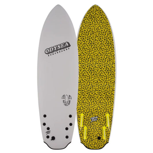 Catch Surf Bat Tail Quad - 5'8'' Cool Grey/Cheetah Surfboard – Image 1