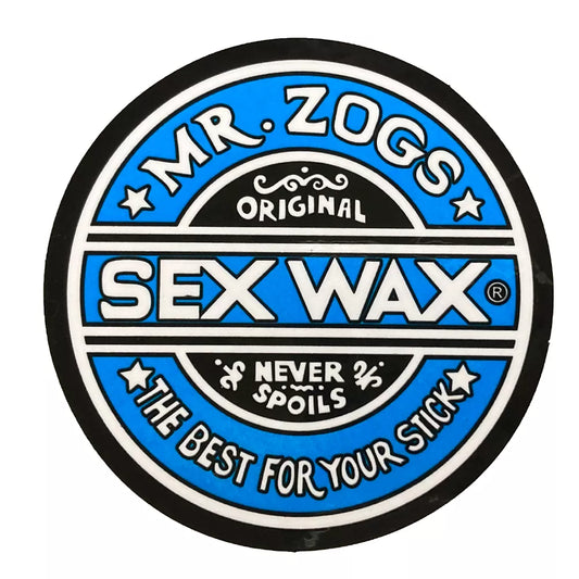 Mr. Zog's Sex Wax 3" Decal Blue