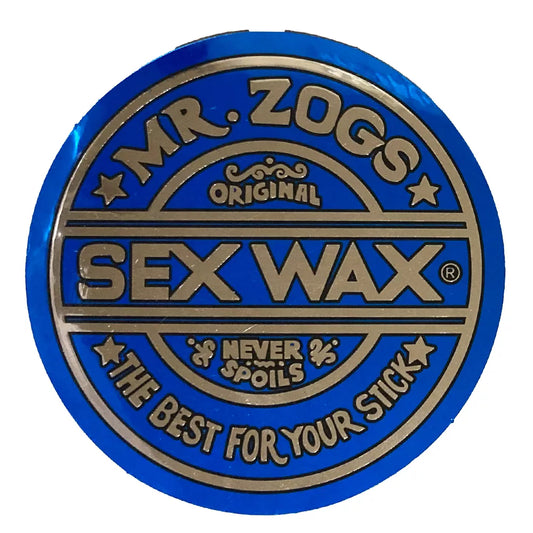 Mr. Zog's Sex Wax 3" Decal Blue/Silver