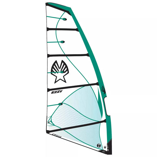 Ezzy Cross Freeride Sail Aqua/White Windsurfing Sail – Image 1