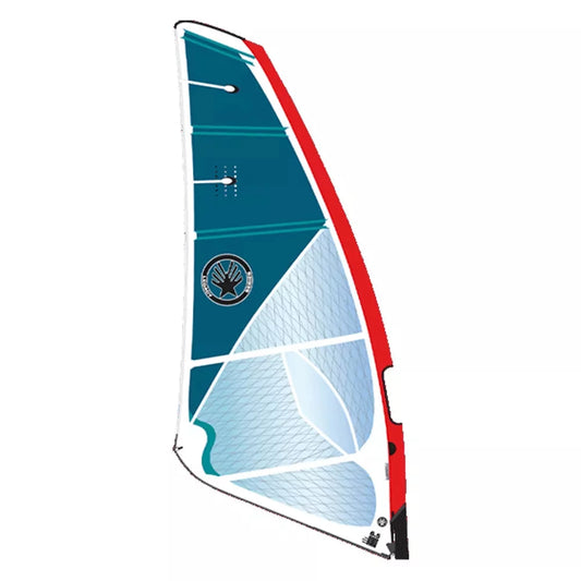 Ezzy Legacy Sail Teal/Red Windsurfing Sail – Image 1