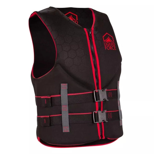Liquid Force Men's Hinge Classic CGA Life Jacket Black/Red Large Mens Rashguard – Image 1