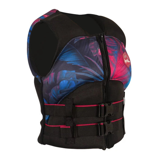 Liquid Force Women's Heartbreaker CGA Impact Vest Black/Tropical Large Life Jacket – Image 1