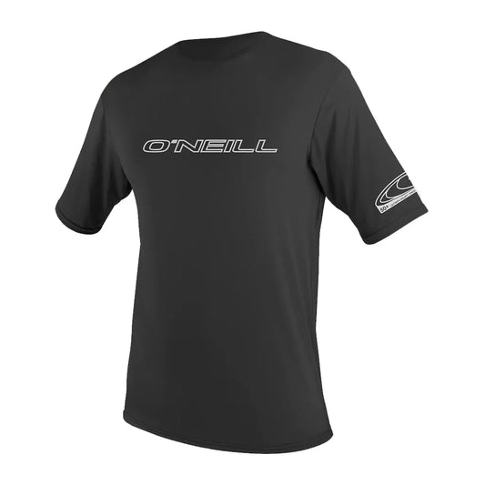 O'Neill Basic Skins UPF50+ Short Sleeve Top Black Small Mens Rashguard – Image 1
