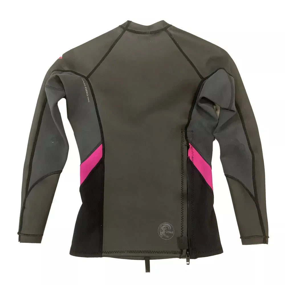 O'Neill Women's Bahia 2/1mm Jacket Black/Graphite/Berry 6 USED – Image 2