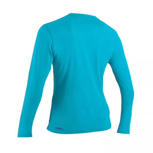 O'Neill Women's Basic Skins UPF 30+ Long Sleeve Sun Shirt Turquoise Large Womens Rashguard – Image 2