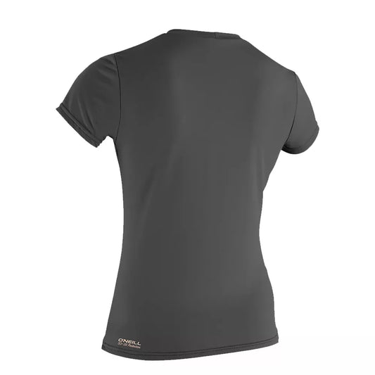 O'Neill Women's Basic Skins UPF 30+ Short Sleeve Sun Shirt Graphite Medium Womens Rashguard – Image 2