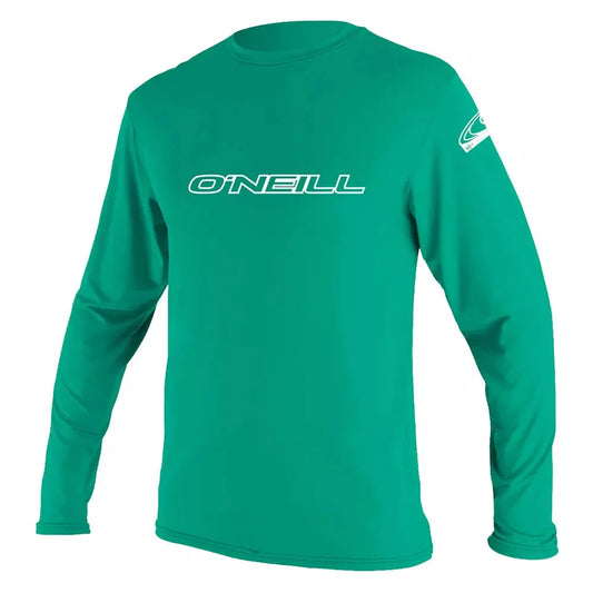 O'Neill Youth Basic Skins 50+ UPF Long Sleeve Sun Shirt Seaglass Kids Rashguard – Image 1