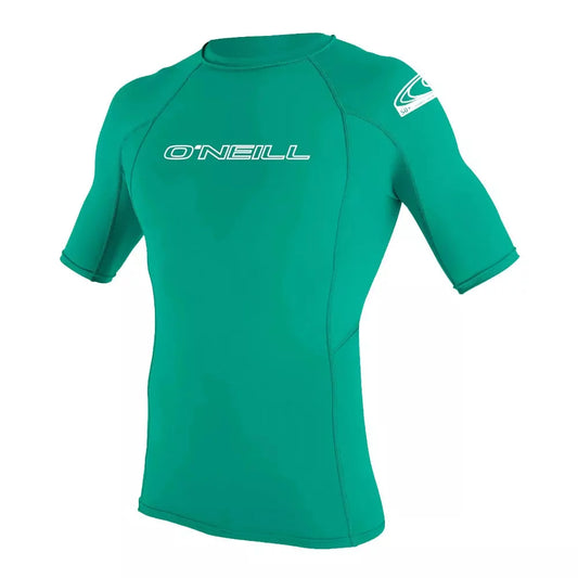 O'Neill Youth Basic Skins UPF50+ Short Sleeve Fitted Shirt Seaglass Kids Rashguard – Image 1