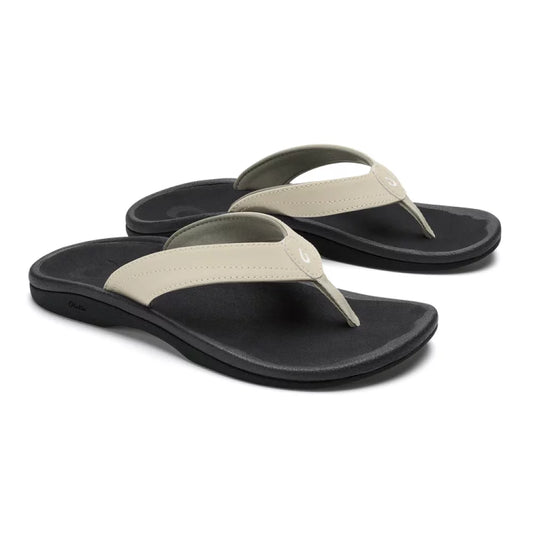 Olukai ‘Ohana Ecru / Black Womens Sandals – Image 2
