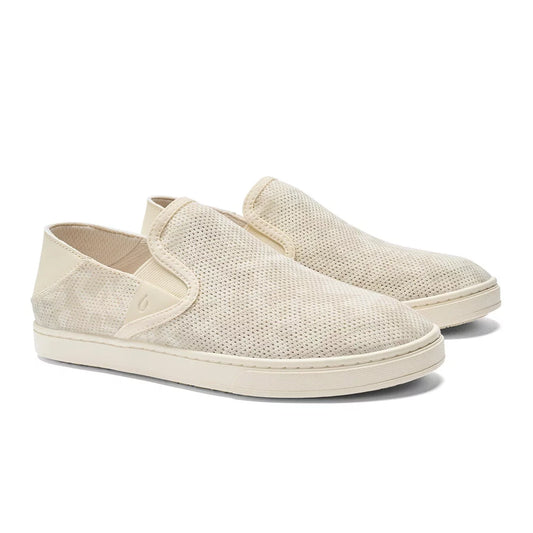Olukai Pehuea Slip On Sneaker Puka/White Womens Shoes – Image 1