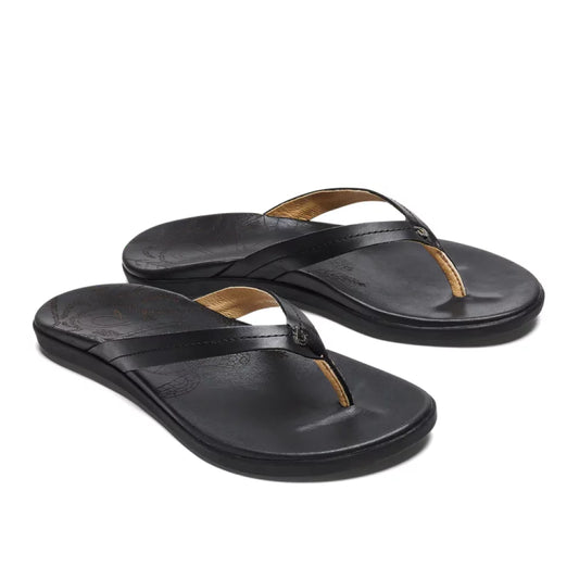 Olukai Women's Honu Sandal Black Womens Sandals – Image 1