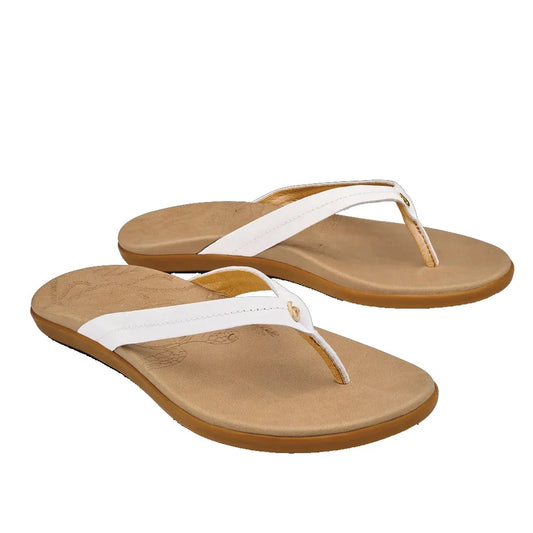 Olukai Women's Honu Sandal Bright White/Golden Sand Womens Sandals – Image 1