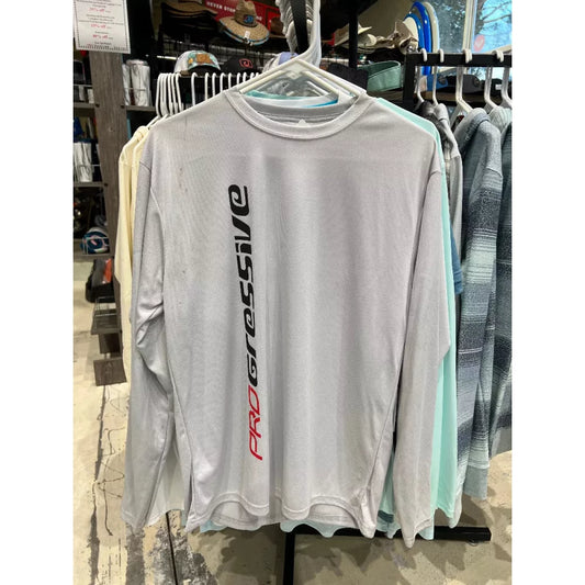 Progressive Long Sleeve Sun Shirt Silver Small BLEMISHED Mens Rashguard – Image 1