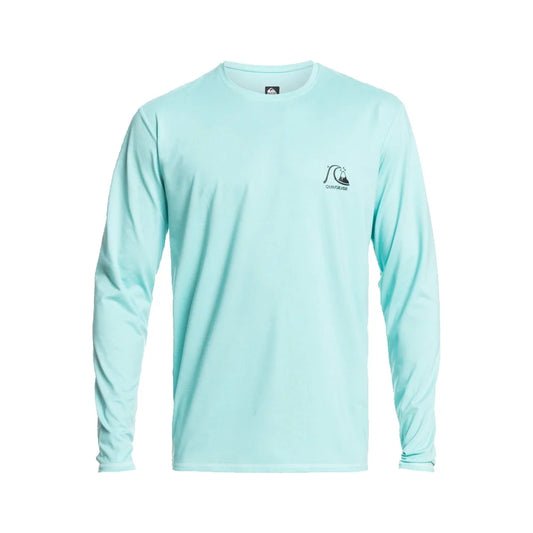 Quiksilver Heritage Heather Long Sleeve Surf Tee Angel Blue Heather Medium Mens Shirts – Image 1
