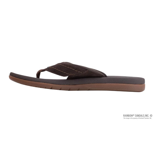 Rainbow Sandals East Cape - Molded Rubber with Natural Suede Strap Dark Brown Mens Sandals – Image 2