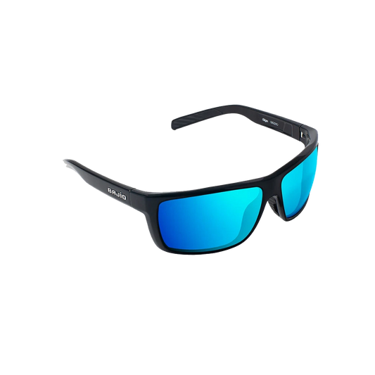 BAJIO Sigs Black Gloss - Blue Mirror Glass Sunglasses