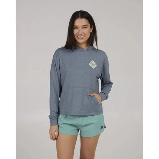 Salty Crew Damen Tippet Fill UV Tech Hoodie - fin blue Womens Shirt – Image 1