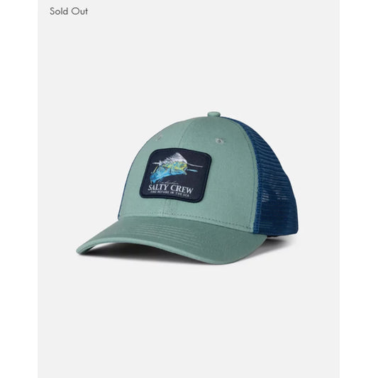 Salty Crew Mahi Surface Trucker Cap - Seaside/Castblue Mens Hats – Image 2