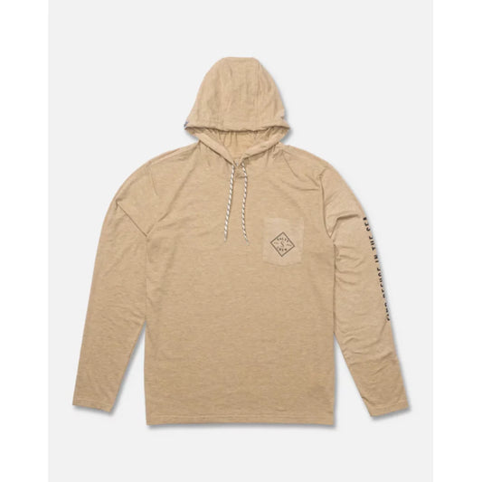 Salty Crew Tippet Pocket UV Hoodie - Khaki Mens Sweaters – Image 2