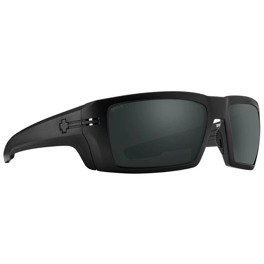 SPY REBAR ANSI MATTE BLACK SUNGLASSES w/HAPPY BOOST POLAR BLACK MIRROR