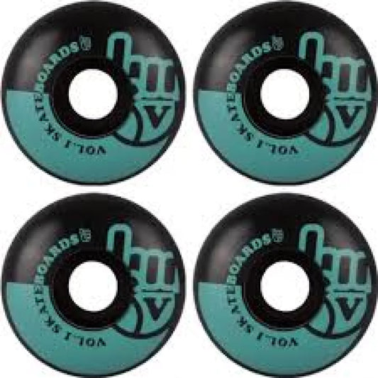 VOL.1 NO.1 52mm Teal/Black Skateboard Wheels – Image 1