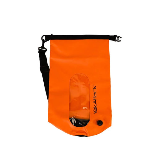 YakAttack Roll-Top Drybag with Air Valve, Orange Dry Bag – Image 1