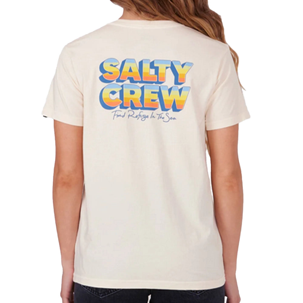 Salty Crew Women's Summertime Boyfriend Short Sleeve Tee Bone Large