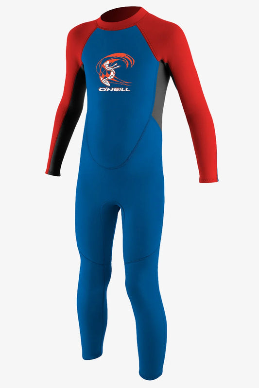 O'Neill Toddler Reactor II 2mm Back Zip Full Suit Ocean/Graphite/Red
