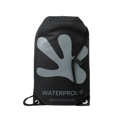 Geckobrands Drawstring Waterproof Backpack black grey