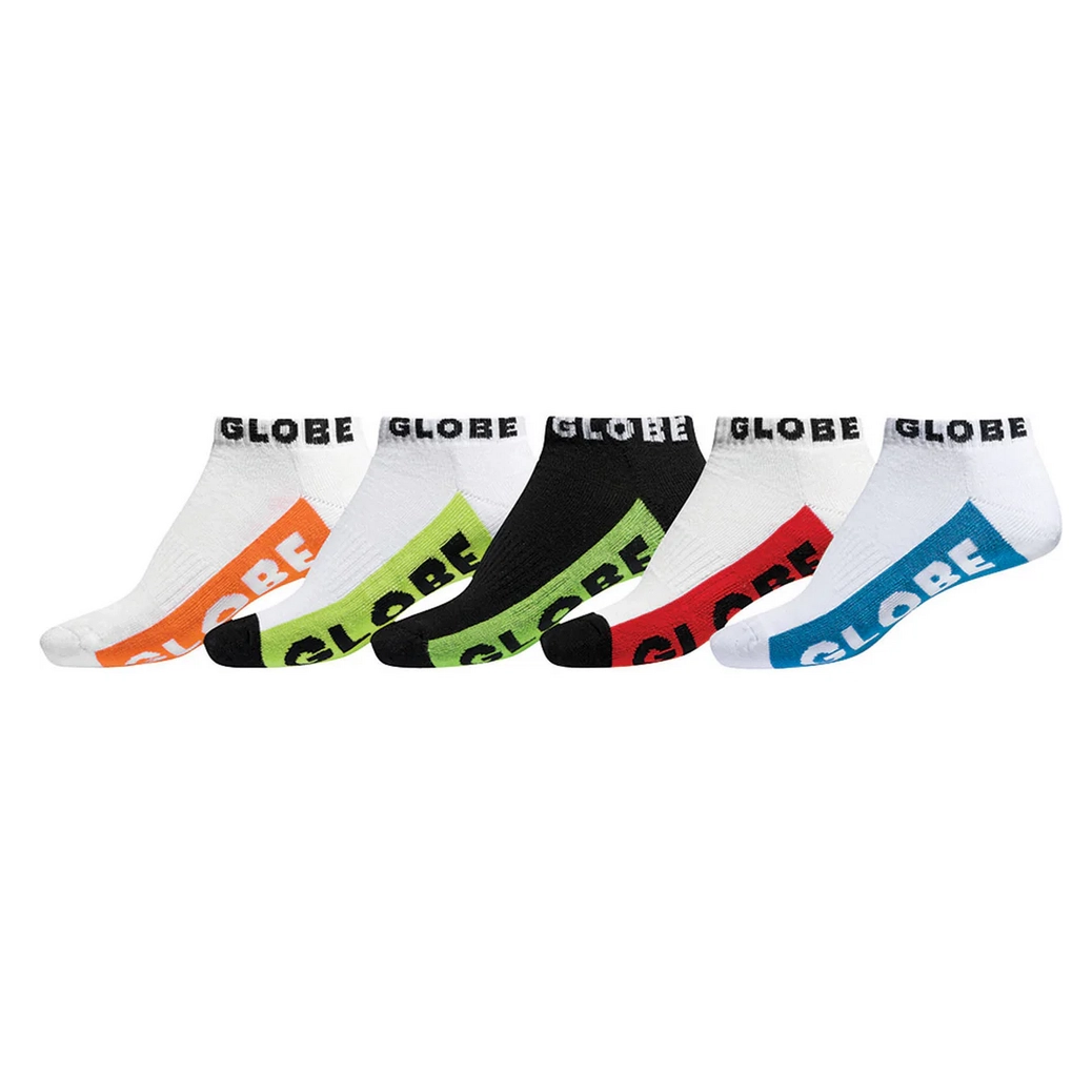 Globe Shoes Multi Stripe Ankle Socks 5 Pack