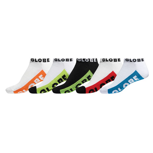 Globe Shoes Multi Stripe Ankle Socks 5 Pack