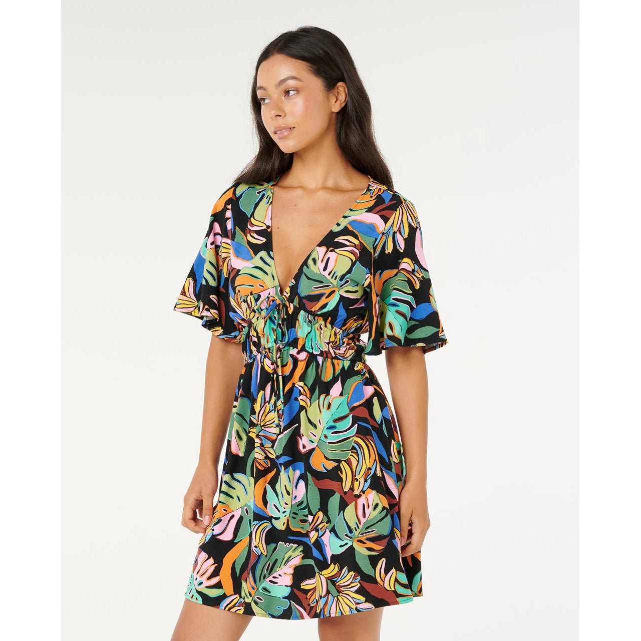 Ripcurl Sunset Luau Short Sleeve Mini Dress